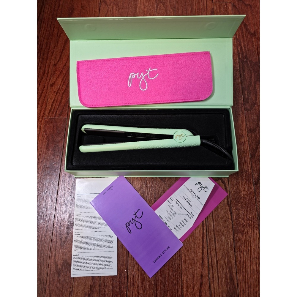 PYT Ceramic Hair Styler Flat Iron - Minty Goodness - 1.25" Plates - NIB/Open...
